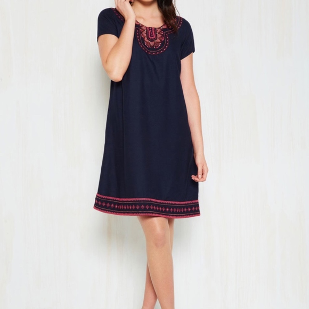 MODCLOTH | Zest For Time Embroidered Dress
